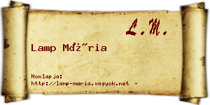 Lamp Mária névjegykártya