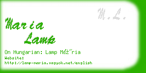 maria lamp business card